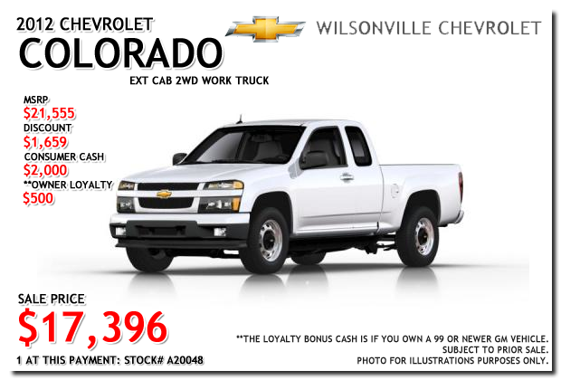 2012 Chevy Colorado for sale at Wilsonville Chevrolet 2012 Chevy Colorado for sale at Wilsonville Chevrolet, Portland, Beaverton, Hillsboro, Oregon City, Tigard, McMinnville, Salem