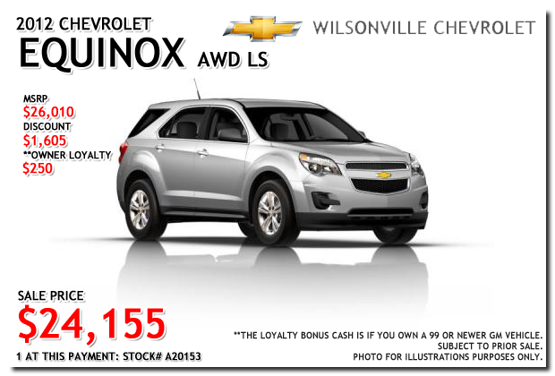 2012 Chevy Equinox AWD LS for sale at Wilsonville Chevrolet 2012 Chevy Equinox AWD LS for sale at Wilsonville Chevrolet, Portland, Beaverton, Hillsboro, Oregon City, Tigard, McMinnville, Salem