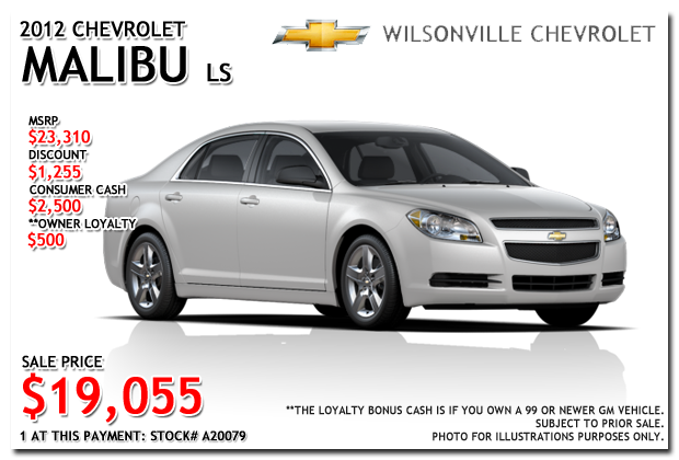 2012 Chevy Malibu LS for sale at Wilsonville Chevrolet, Portland, Beaverton, Hillsboro, Oregon City, Tigard, McMinnville, Salem