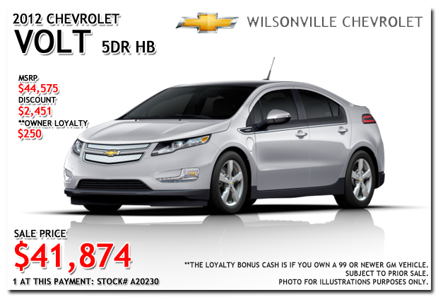2012 Chevy Volt for sale at Wilsonville Chevrolet, Portland, Beaverton, Hillsboro, Oregon City, Tigard, McMinnville, Salem