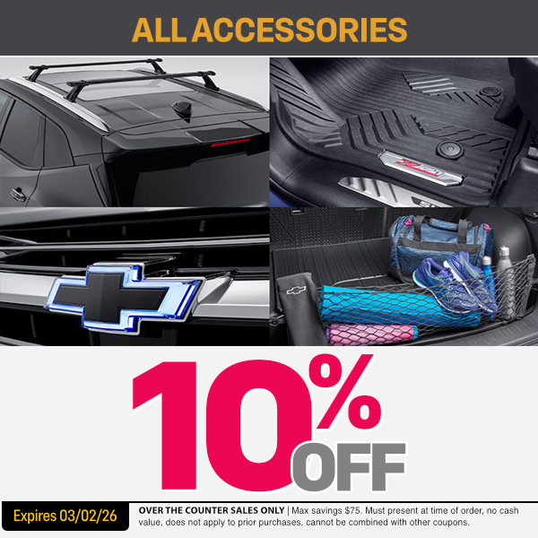 All Accessories offer image All Accessories 10% Off | Expires: 3/2/26