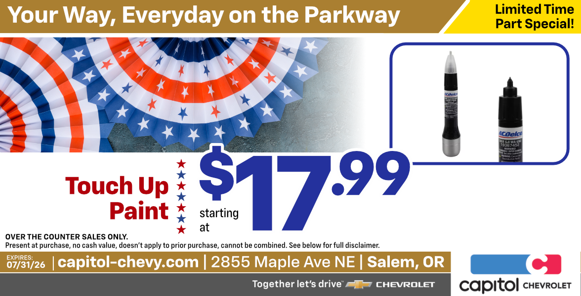 Touch Up Paint offer image Touch Up Paint Offer | Expires: 7/31/26
