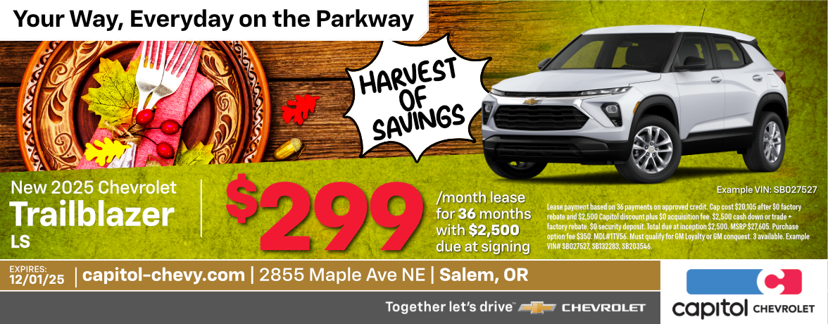 New 2025 Chevrolet Trailblazer LS | $299/ month for 36 months with $2,500 due at signing