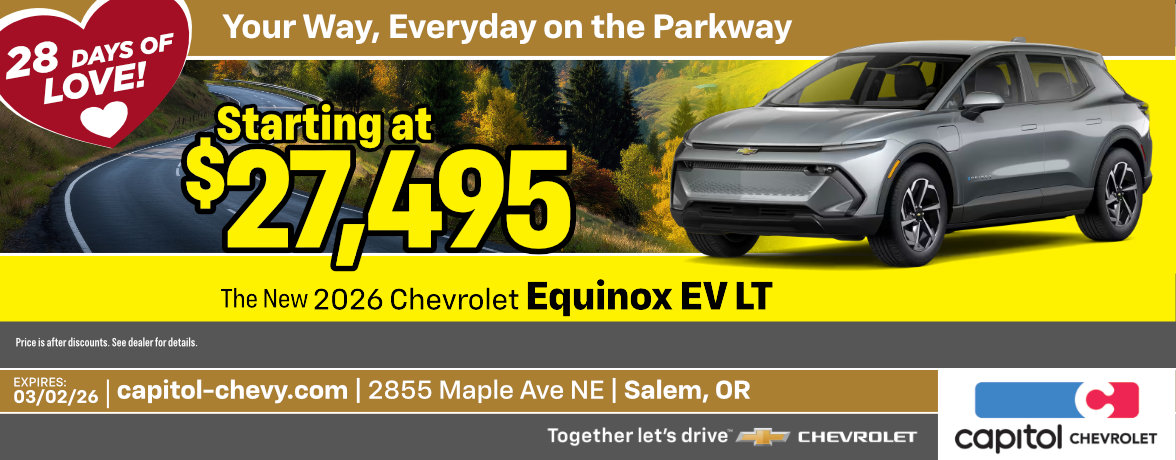 New 2026 Chevrolet Equinox EV LT Starting at $27,495