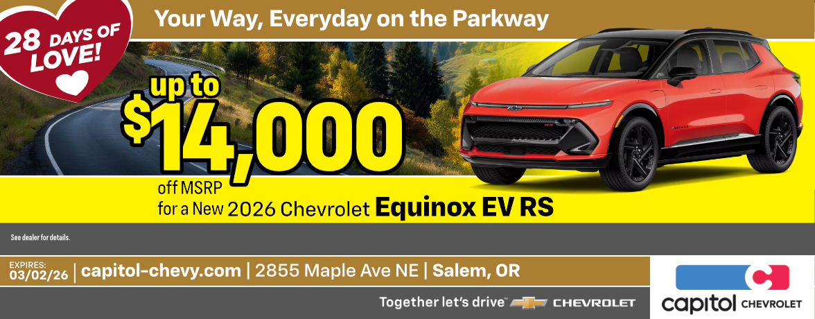 New 2026 Chevrolet Equinox EV RS Up to $14,000 off MSRP