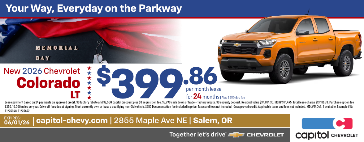 New 2026 Chevrolet Colorado LT special offers