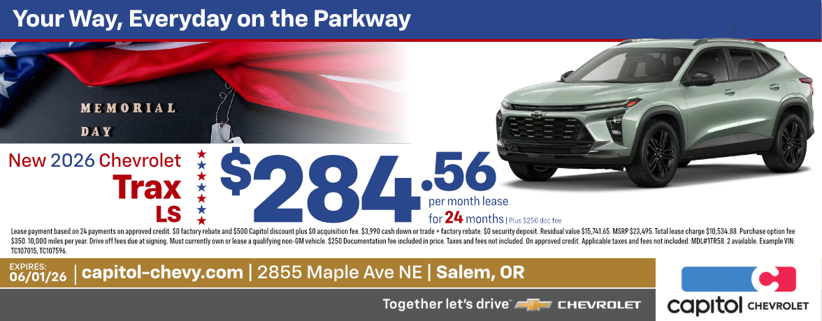 New 2026 Chevrolet Trax LS special offers