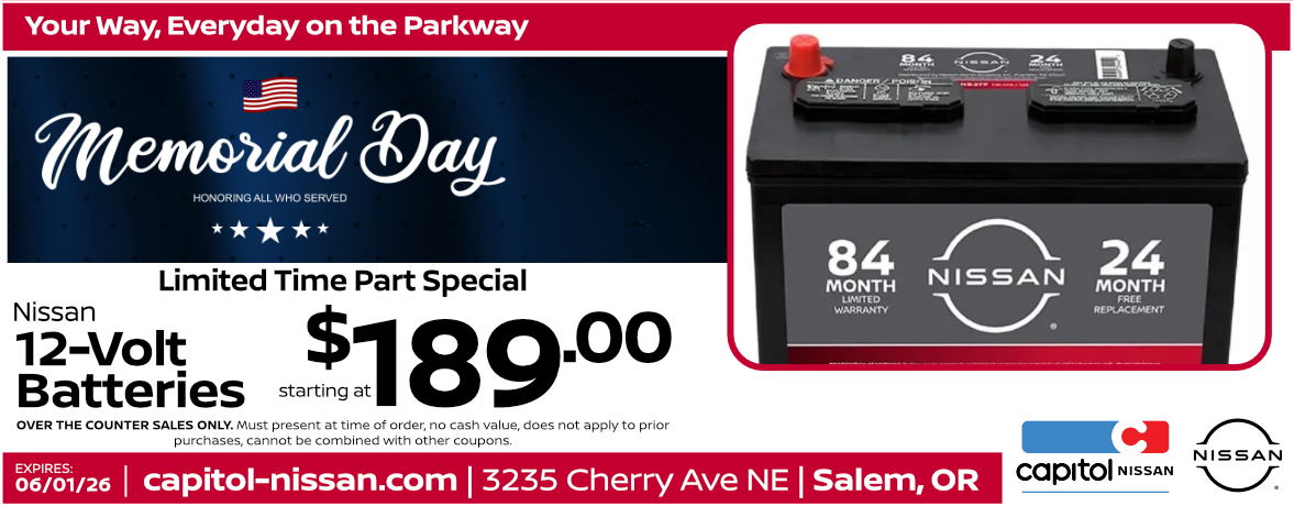 Nissan 12 Volt Batteries Offer clickable image