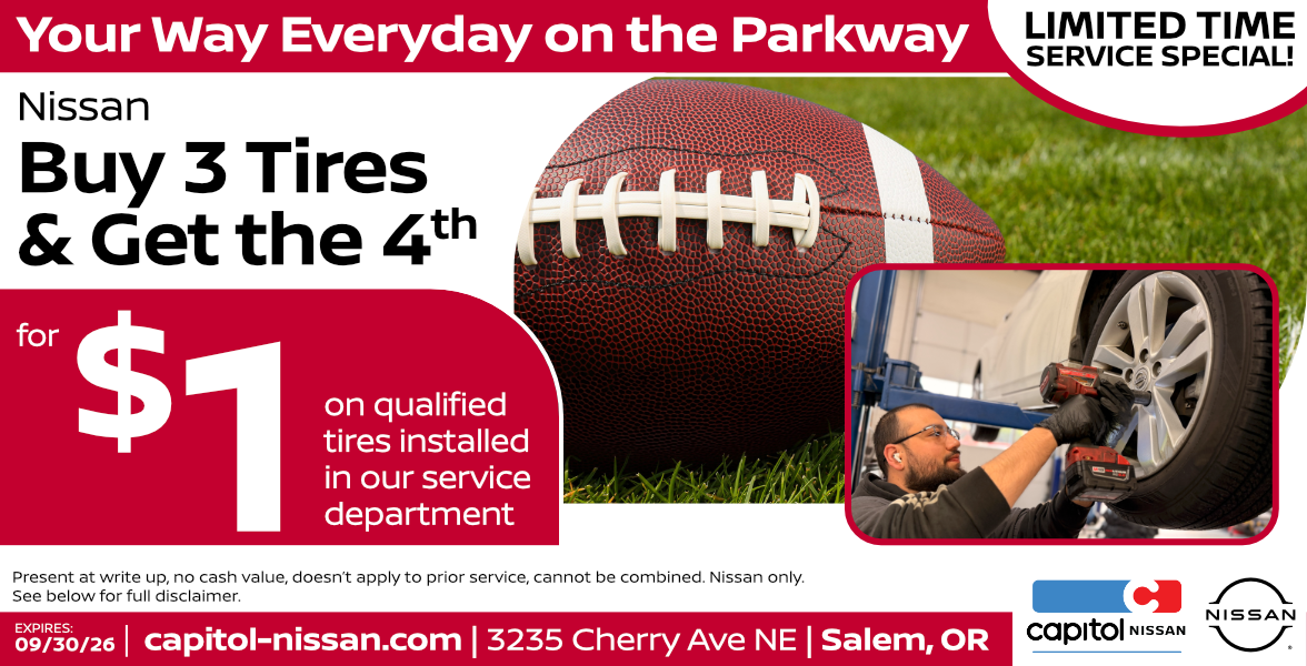 Buy 3 Tires Get the 4th for $1 offer image Buy 3 Tires Get the 4th for $1 Offer | Expires: 9/30/2026