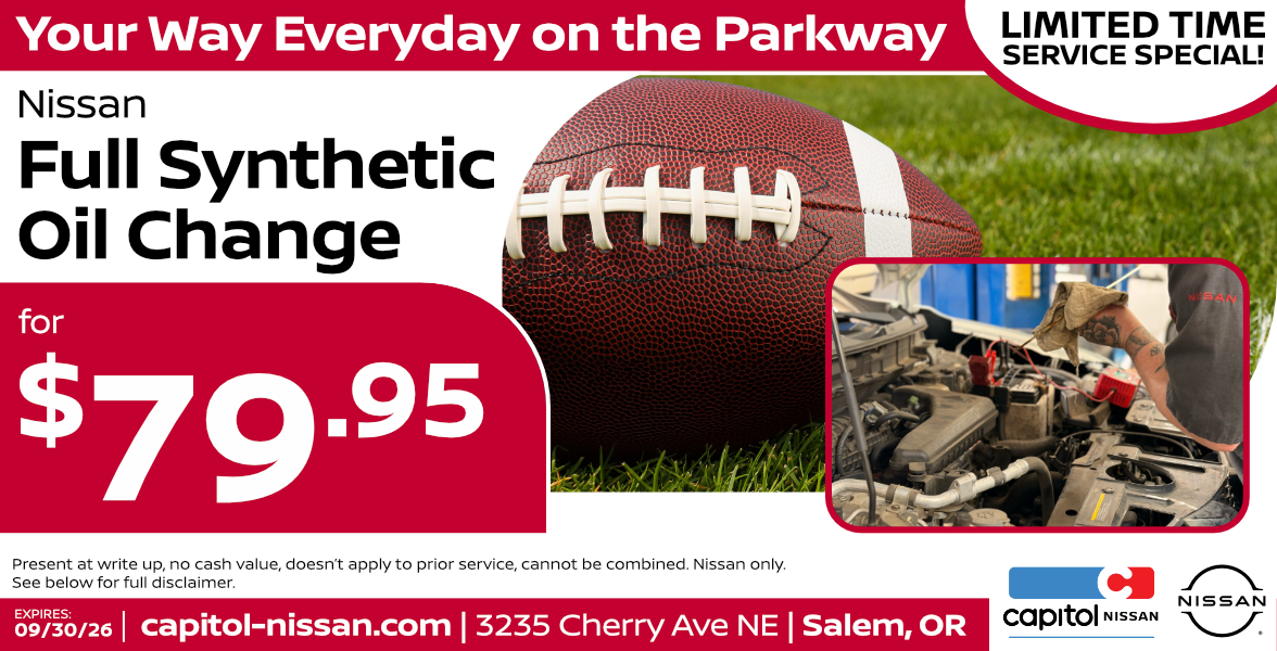Synthetic Oil & Filter Change offer image Synthetic Oil & Filter Change Offer | Expires: 9/30/2026