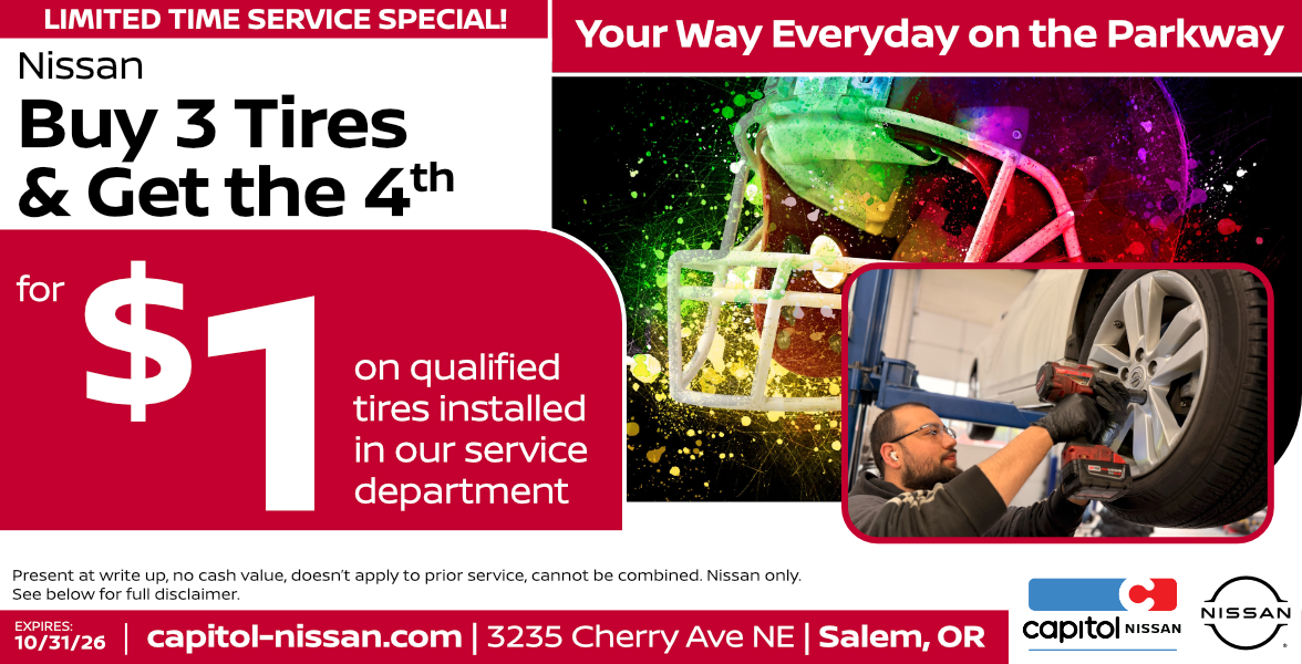 Buy 3 Tires Get the 4th for $1 offer image Buy 3 Tires Get the 4th for $1 Offer | Expires: 10/31/2026