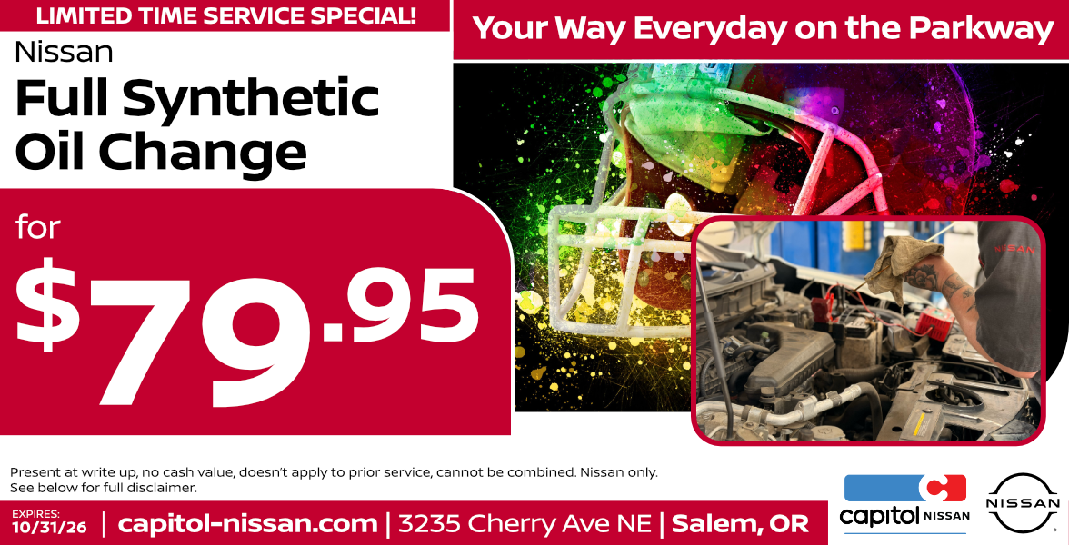 Synthetic Oil & Filter Change offer image Synthetic Oil & Filter Change Offer | Expires: 10/31/2026