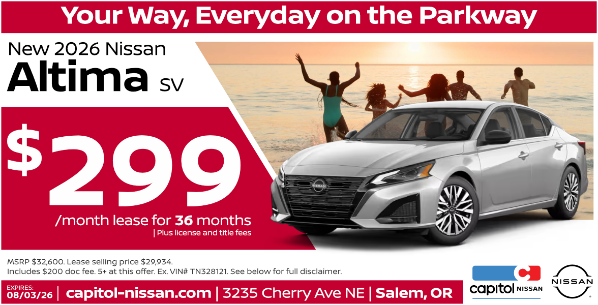 New 2026 Nissan Altima SV Lease Special