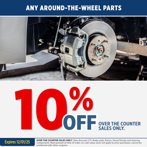 Any Around-the-Wheel Parts Special offer image Any Around-the-Wheel Parts Special | 10% off | Expires: 12/01/2025