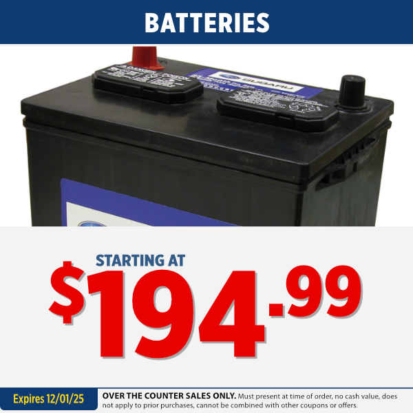 Batteries Special offer image Batteries Special | Starting at $169.99 | Expires: 12/01/2025