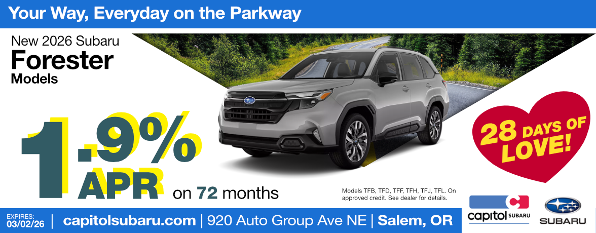 Select New Forester Models special image Select New Forester Models special offer | 1.9% up to 72 months