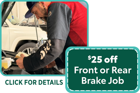Front or Rear Brake Job | $25 off Special clickable image