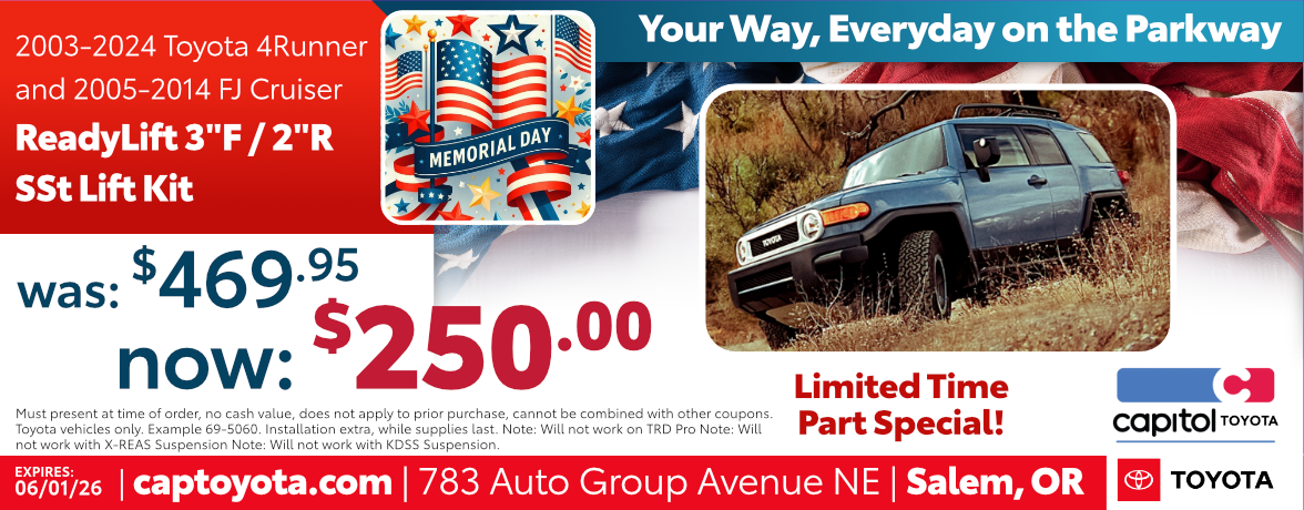 Toyota Lift Kit Upgrade Special clickable image