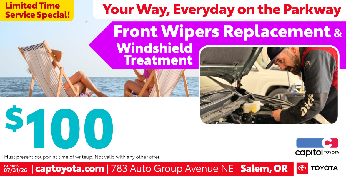 Front Wipers Replacement & Windshield Treatment | $100 Special clickable image