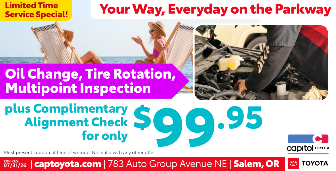 Oil Change, Tire Rotation, Multipoint Inspection and Complimentary Alignment Check clickable image
