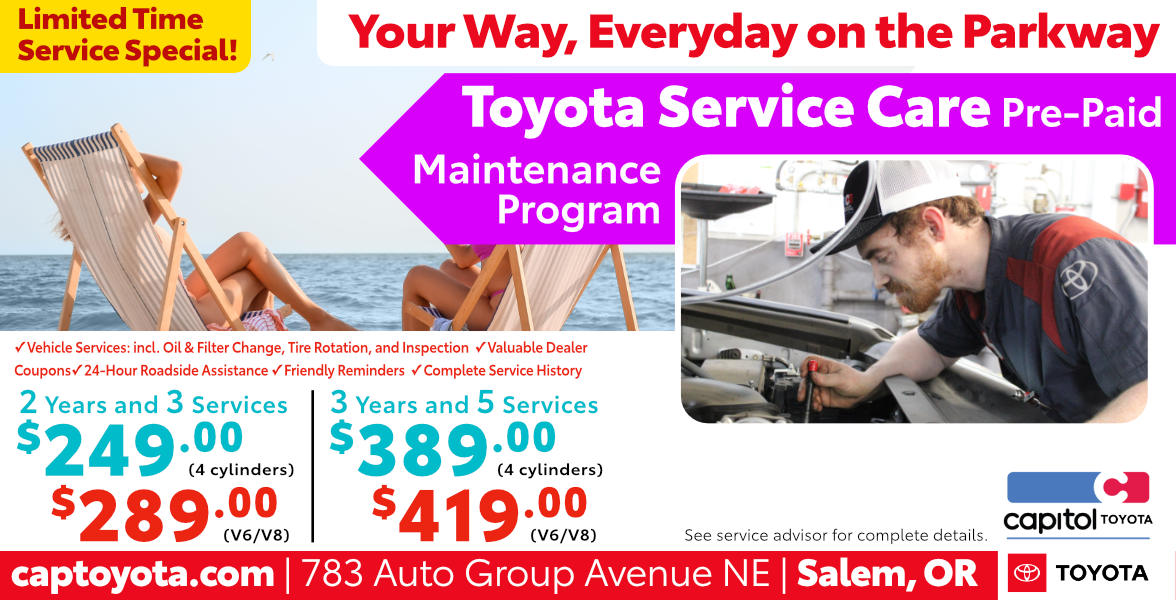 Toyota Service Care Pre-Paid Maintenance Program Special clickable image