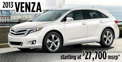 View details on the New 2013 Toyota Venza at Eddy's Toyota 2013 Toyota Venza at Eddy's Toyota serving Wichita, Kansas