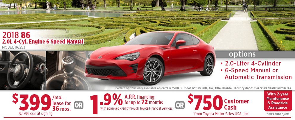 2018 Toyota 86 Finance or Lease Special in Wichita, KS 2018 Toyota 86 Finance or Lease Special in Wichita, KS