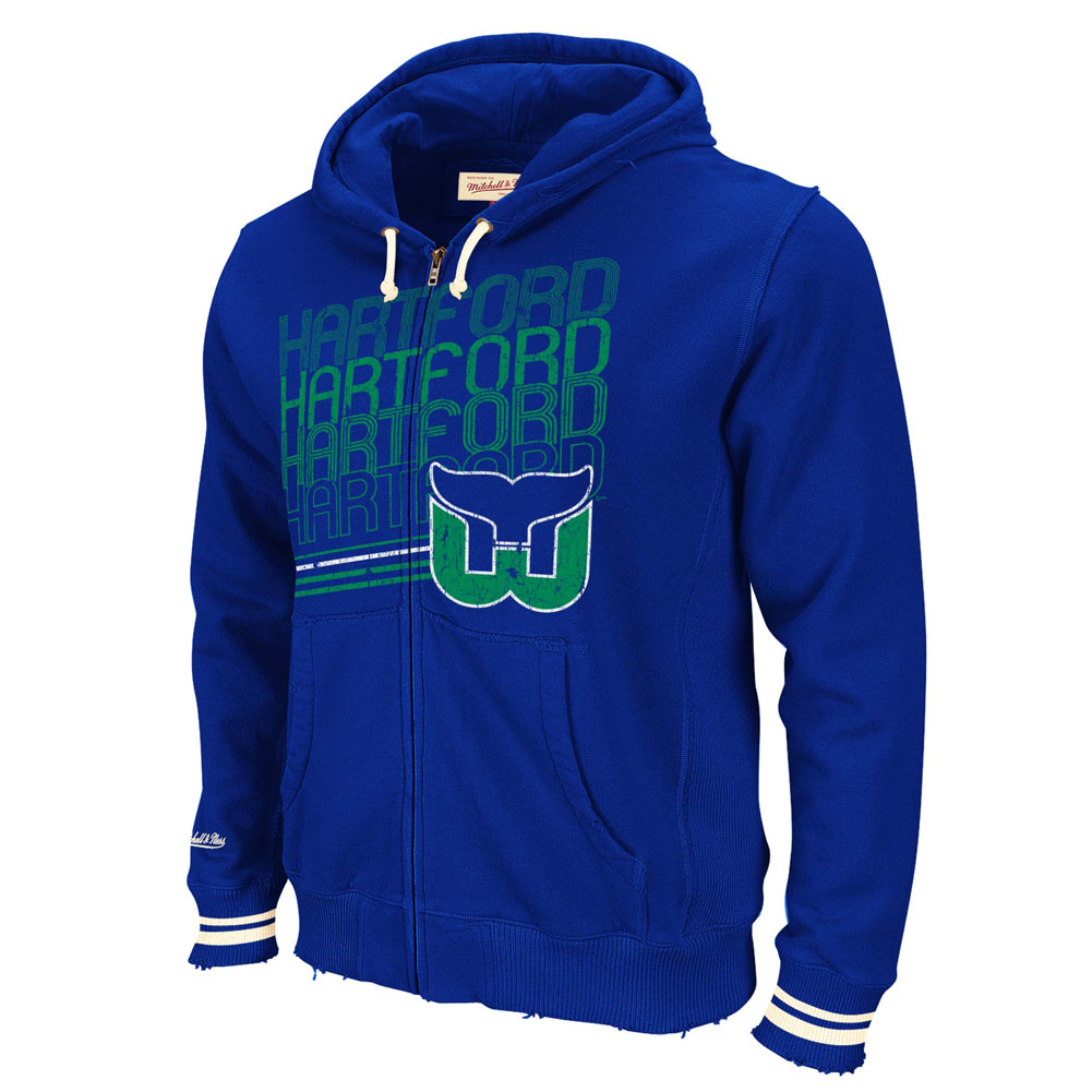 NHL Mitchell & Ness 8484 Repeat Fleece Vintage Hoody Hoodie Hartford Whalers