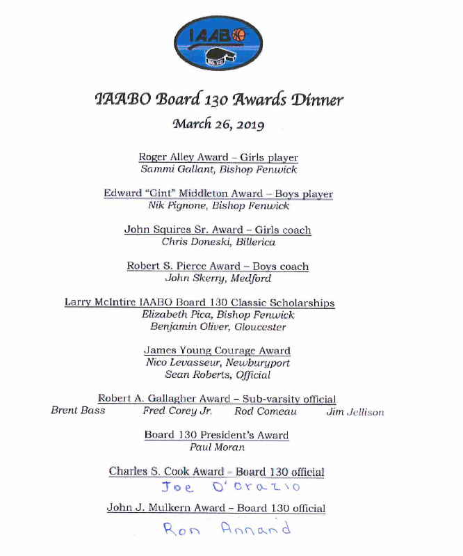 2019 IAABO Board130 Banquet