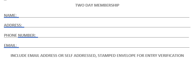 Lost Lakes entry form