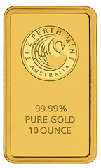 Gold 10 oz. Perth mint bullion bar