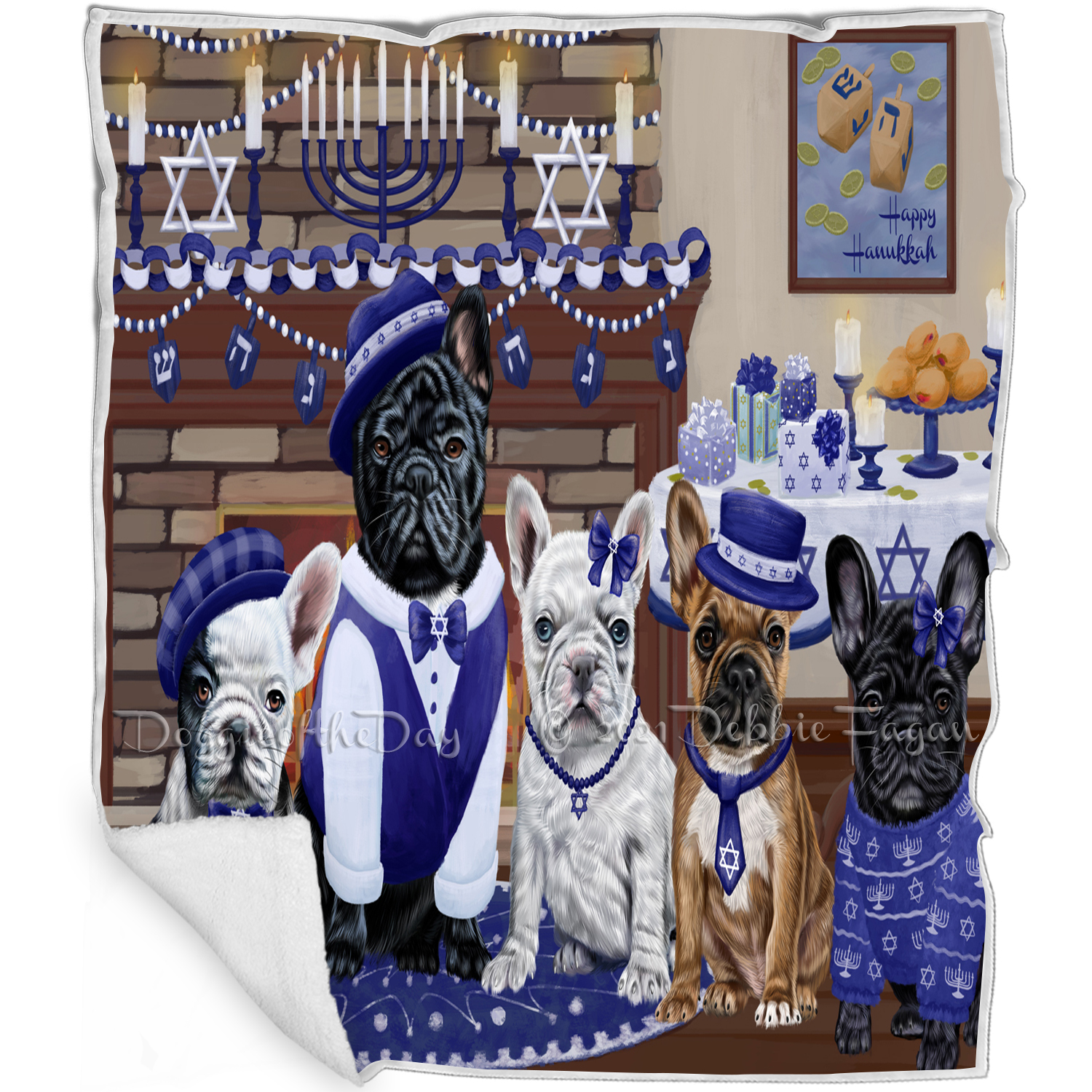 Hanukkah dog blanket