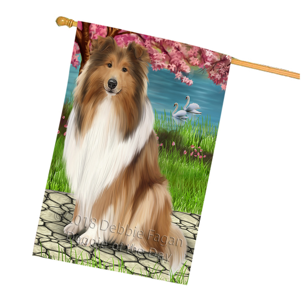 Rough Collie Dog House Flag Holiday Double Sided 28"x40" Many Designs NWT NEW - Picture 66 of 73