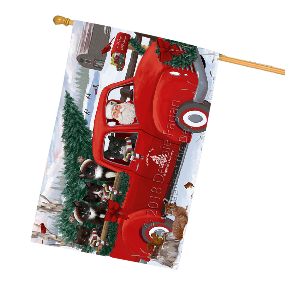 Tuxedo Cat House Flag Christmas Double Sided 28"x40" Many Designs NWT NEW - Picture 10 of 58