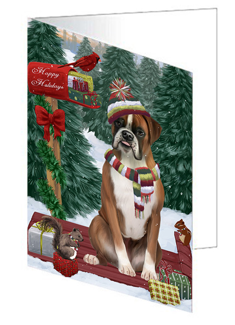 Christmas Woodland Sled Dog Cat Pet Lovers Greeting Invitation Card Pack of 10 - Picture 79 of 159