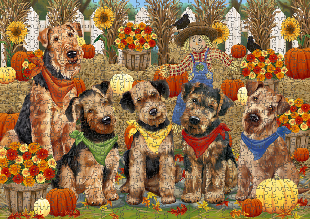 Fall Festival Pumpkin Dog Cat Jigsaw Puzzle with Photo tin - Picture 4 of 98