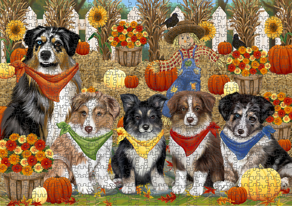 Fall Festival Pumpkin Dog Cat Jigsaw Puzzle with Photo tin - Picture 13 of 98