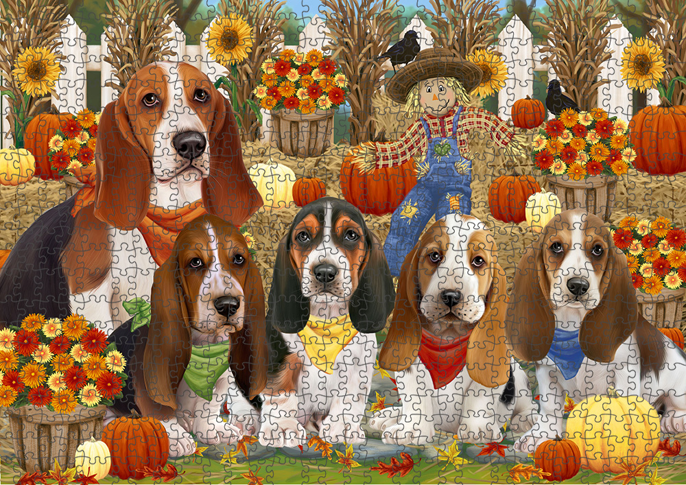 Fall Festival Pumpkin Dog Cat Jigsaw Puzzle with Photo tin - Picture 15 of 98