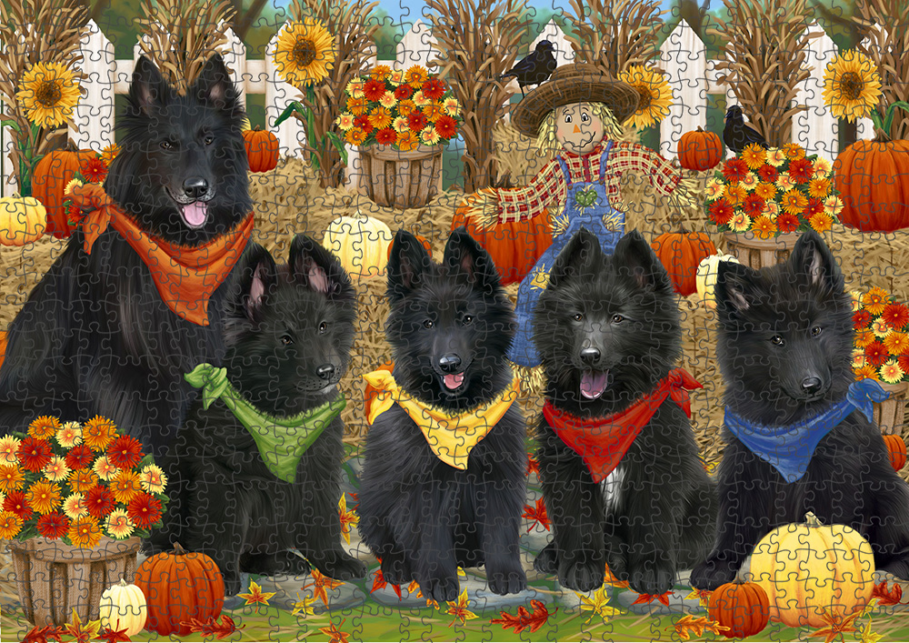 Fall Festival Pumpkin Dog Cat Jigsaw Puzzle with Photo tin - Picture 17 of 98
