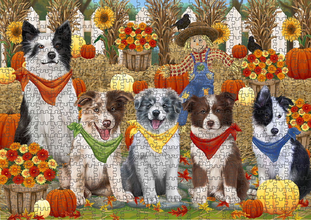 Fall Festival Pumpkin Dog Cat Jigsaw Puzzle with Photo tin - Picture 26 of 98