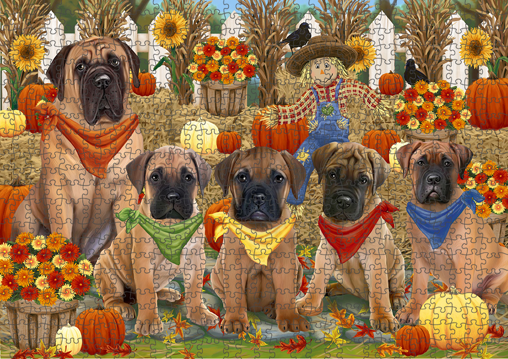 Fall Festival Pumpkin Dog Cat Jigsaw Puzzle with Photo tin - Picture 32 of 98