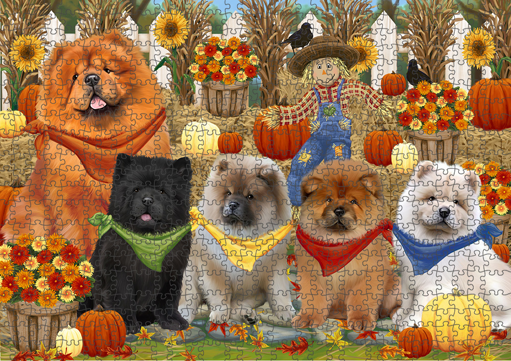 Fall Festival Pumpkin Dog Cat Jigsaw Puzzle with Photo tin - Picture 37 of 98
