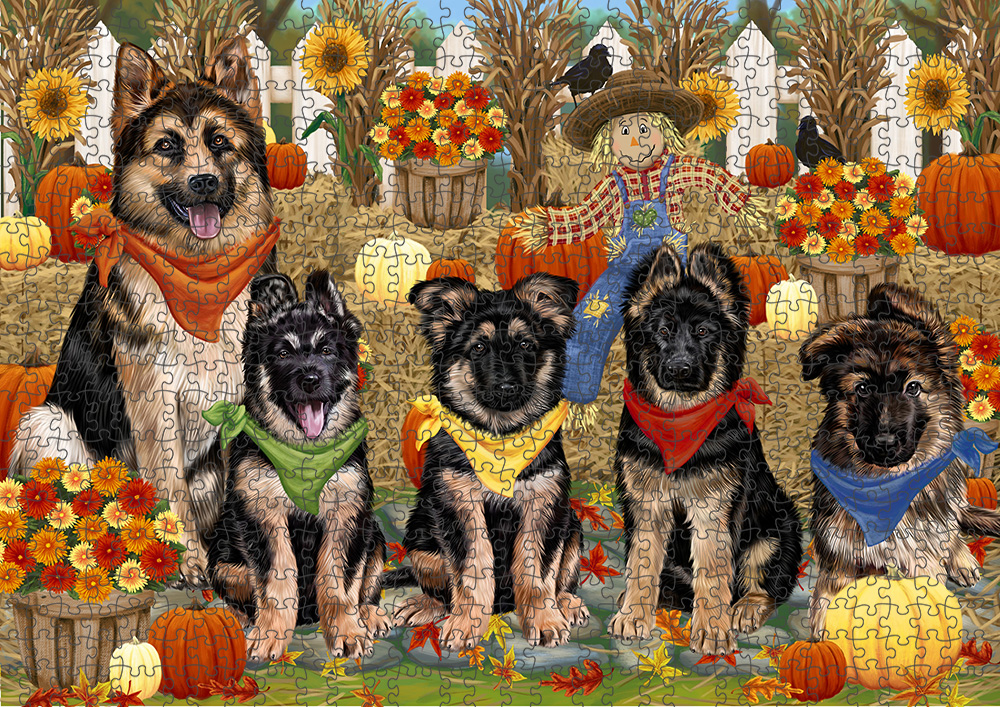 Fall Festival Pumpkin Dog Cat Jigsaw Puzzle with Photo tin - Picture 48 of 98
