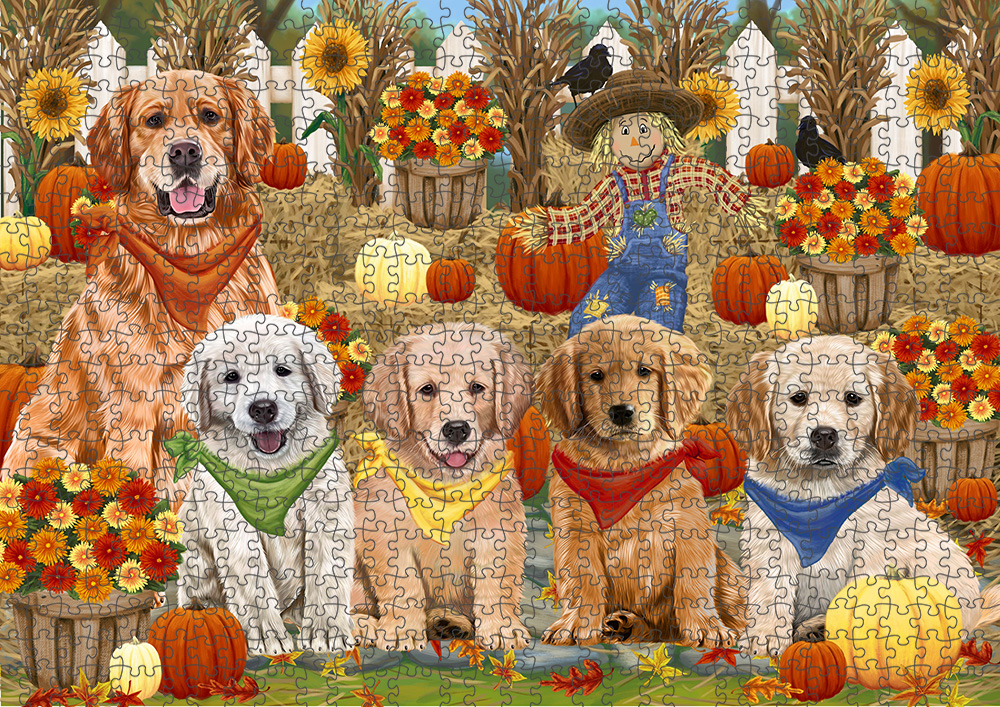 Fall Festival Pumpkin Dog Cat Jigsaw Puzzle with Photo tin - Picture 49 of 98