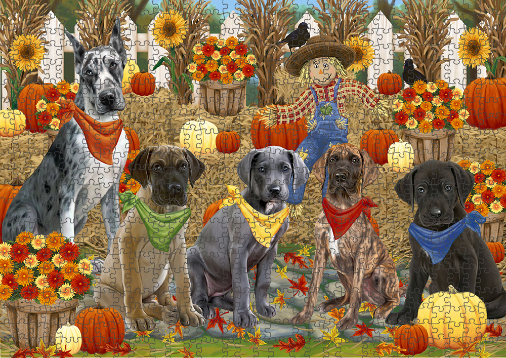 Fall Festival Pumpkin Dog Cat Jigsaw Puzzle with Photo tin - Picture 51 of 98