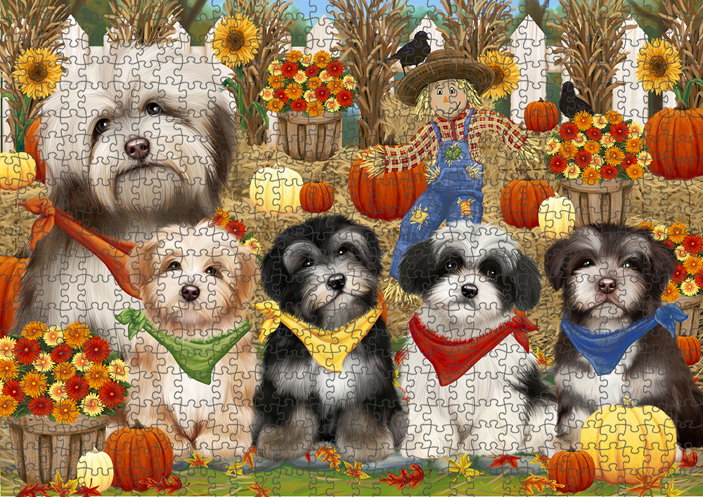 Fall Festival Pumpkin Dog Cat Jigsaw Puzzle with Photo tin - Picture 54 of 98