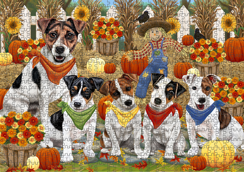 Fall Festival Pumpkin Dog Cat Jigsaw Puzzle with Photo tin - Picture 56 of 98