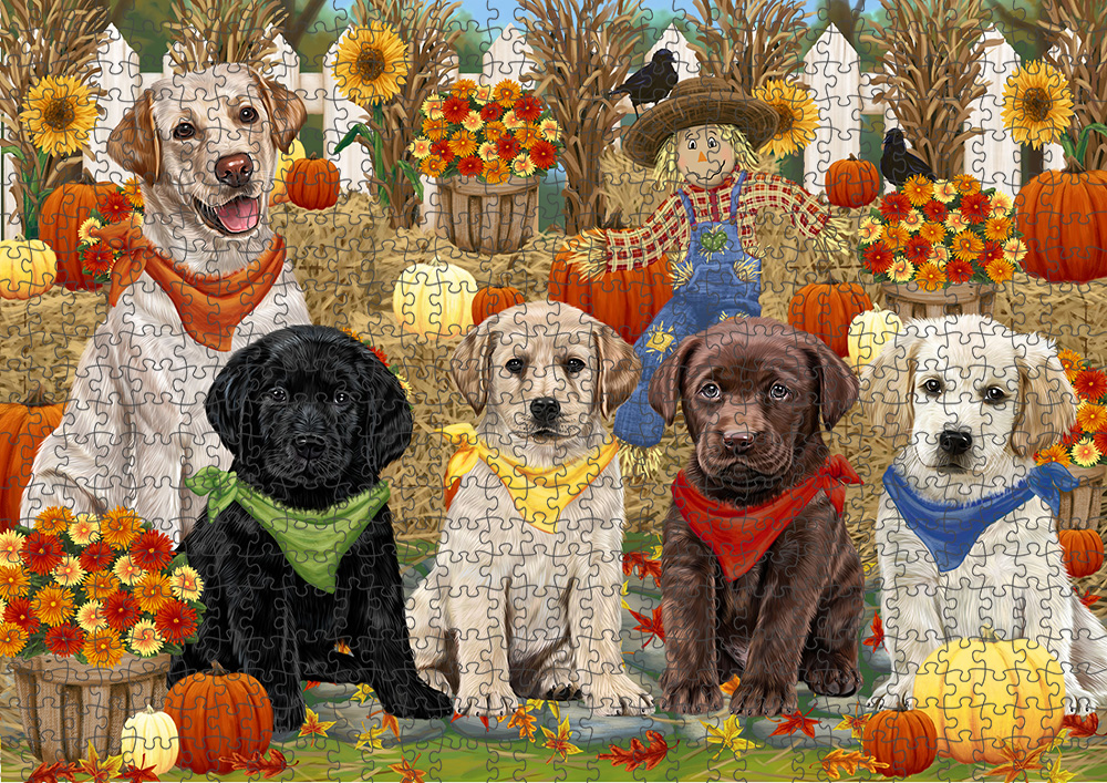 Fall Festival Pumpkin Dog Cat Jigsaw Puzzle with Photo tin - Picture 59 of 98