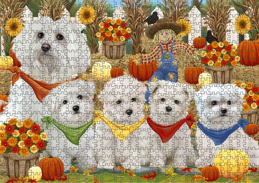 Fall Festival Pumpkin Dog Cat Jigsaw Puzzle with Photo tin - Picture 62 of 98