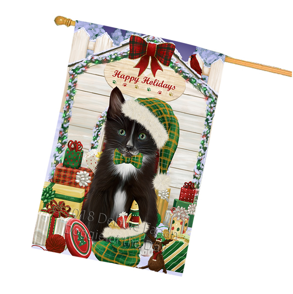 Tuxedo Cat House Flag Christmas Double Sided 28"x40" Many Designs NWT NEW - Picture 15 of 58